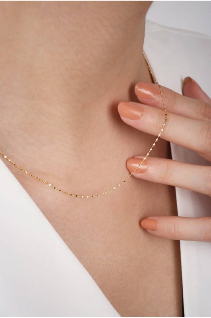 Altın Zincir Kolye Aynalı İtalyan 14 Ayar 0,48 gr