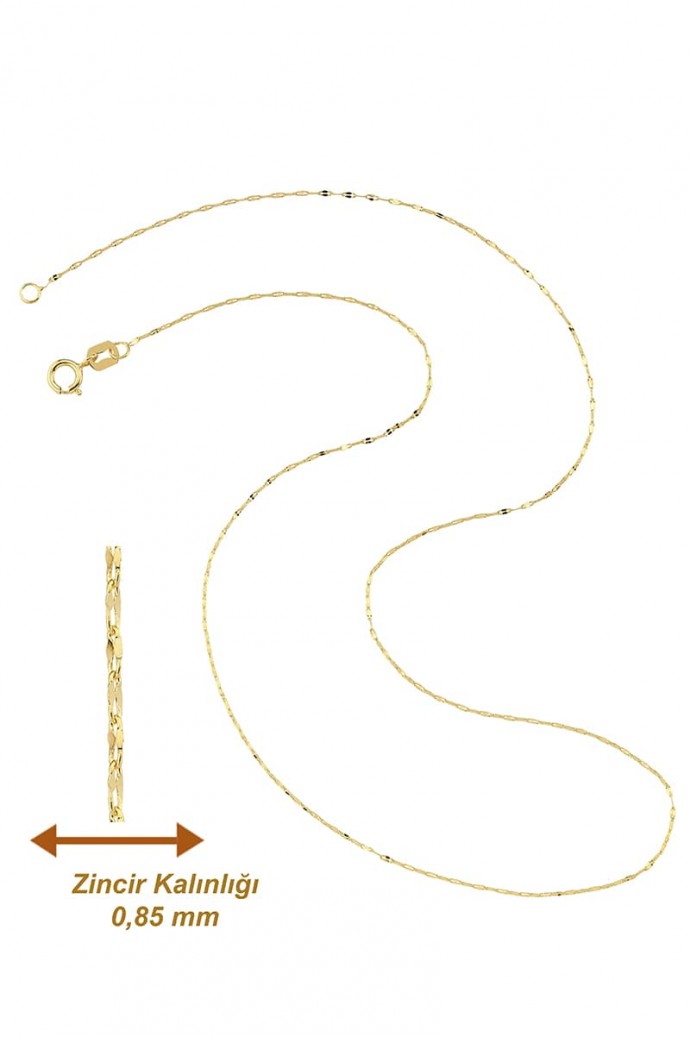 Altın Zincir Kolye Aynalı İtalyan 14 Ayar 0,48 gr