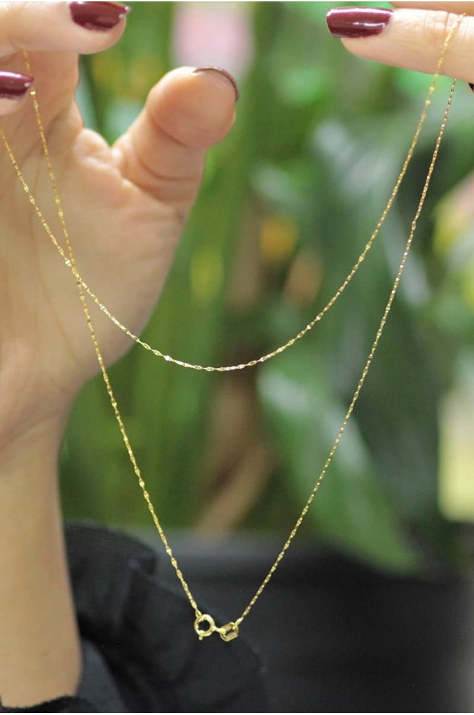 Altın Zincir Kolye Aynalı İtalyan 14 Ayar 0,48 gr