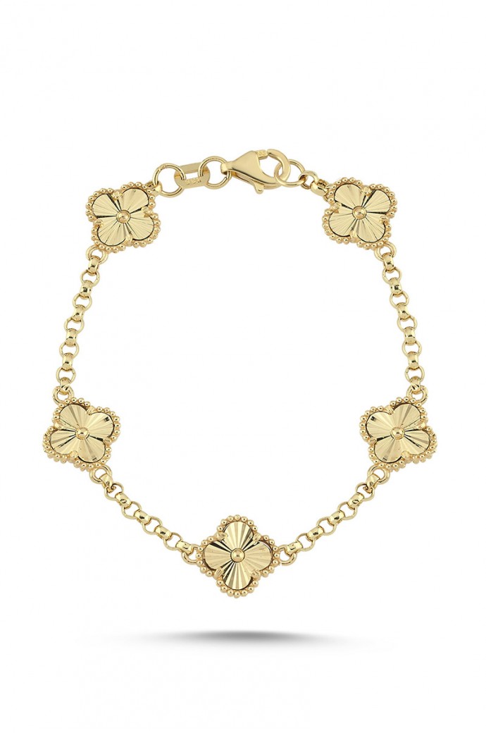 Altın Bileklik Kalemli Yonca 14 Ayar 5,27 gr 