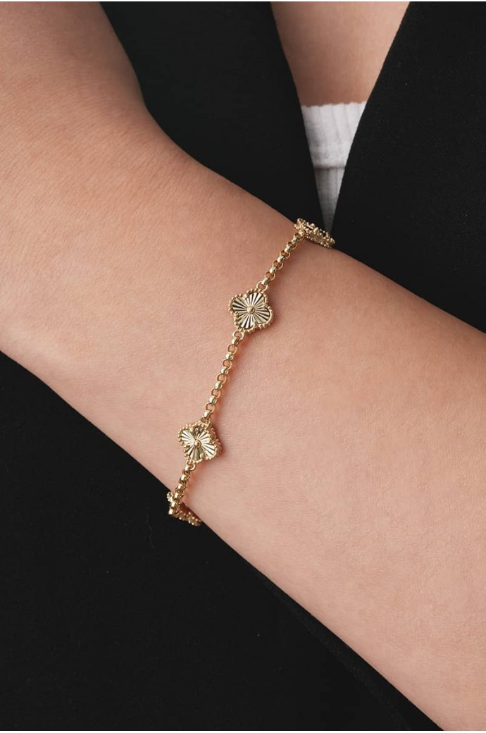 Altın Bileklik Kalemli Yonca 14 Ayar 5,27 gr 