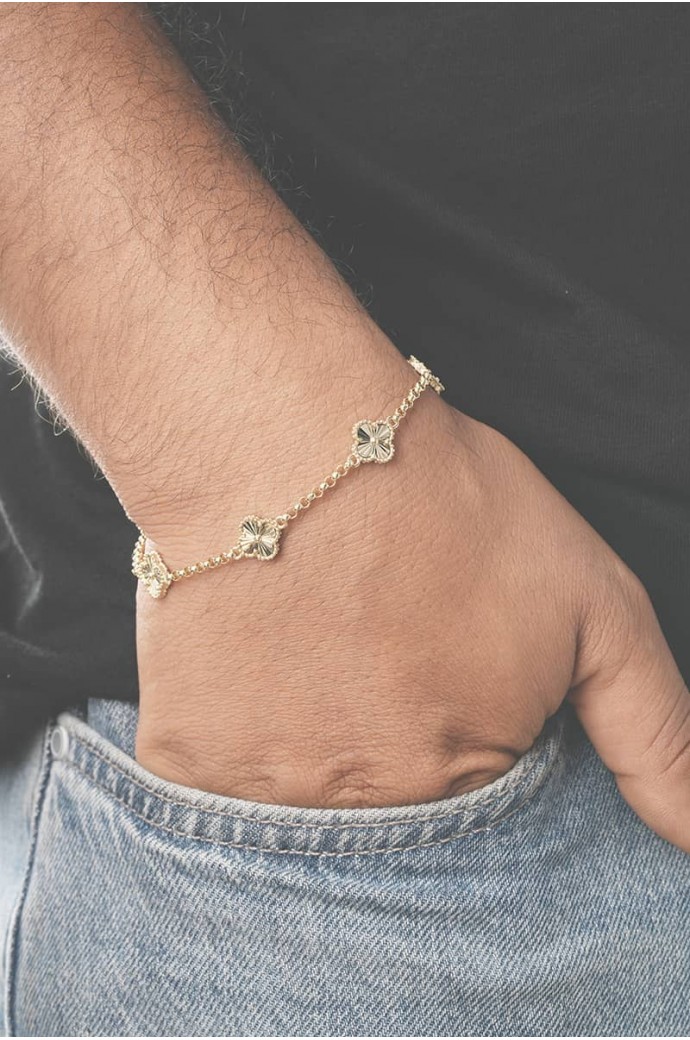 Erkek Altın Bileklik Kalemli Yonca 14 Ayar 5,40 gr 