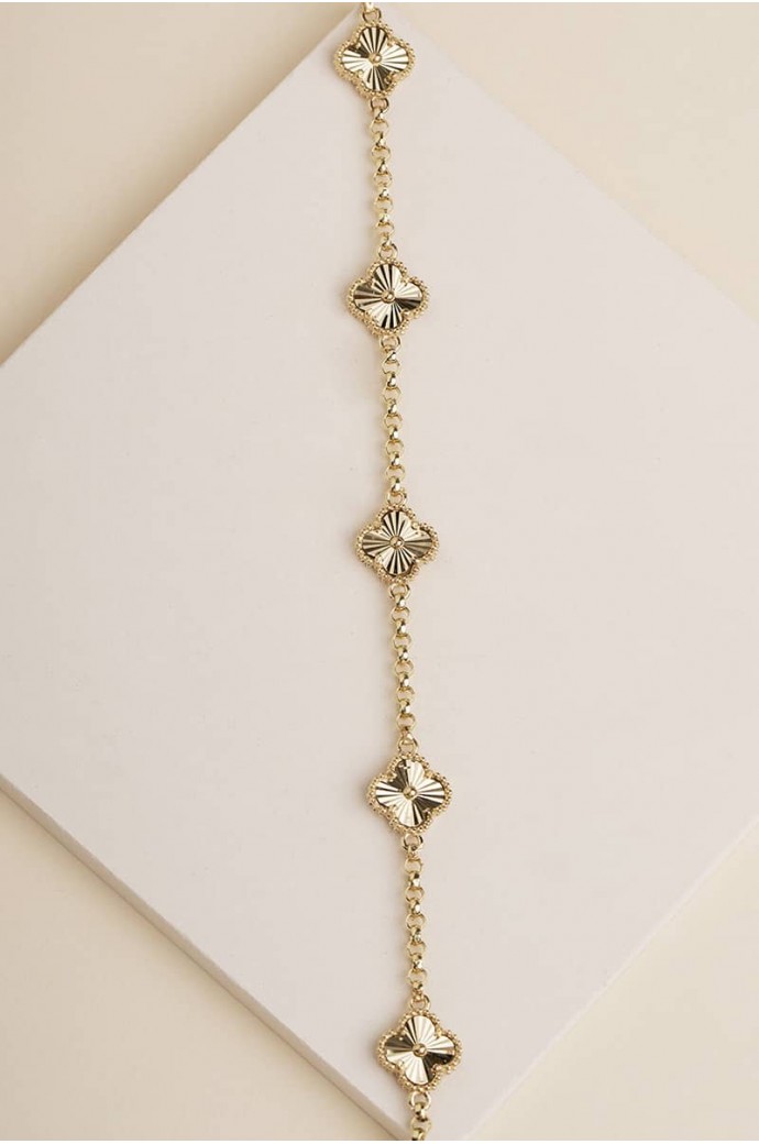 Erkek Altın Bileklik Kalemli Yonca 14 Ayar 5,40 gr 