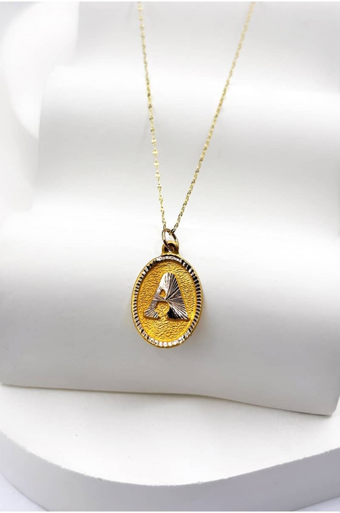 Harfli Altın Kolye Nostaljik A Harfi 14 Ayar 0,81gr