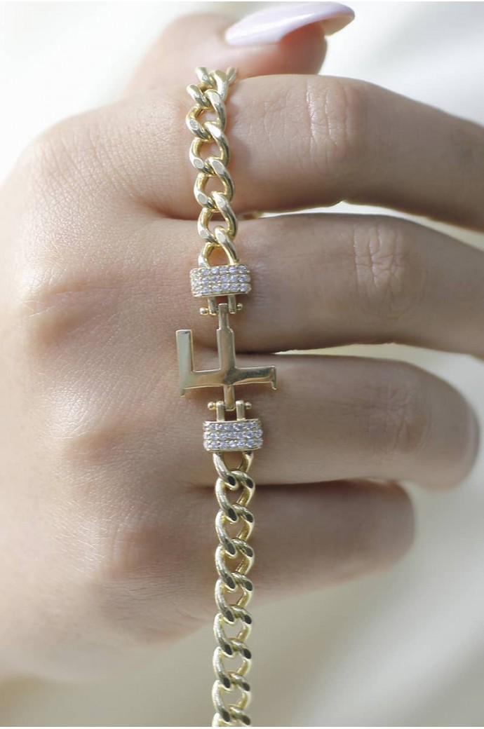 Altın Bileklik F Harfli 14 Ayar 10,28 gr