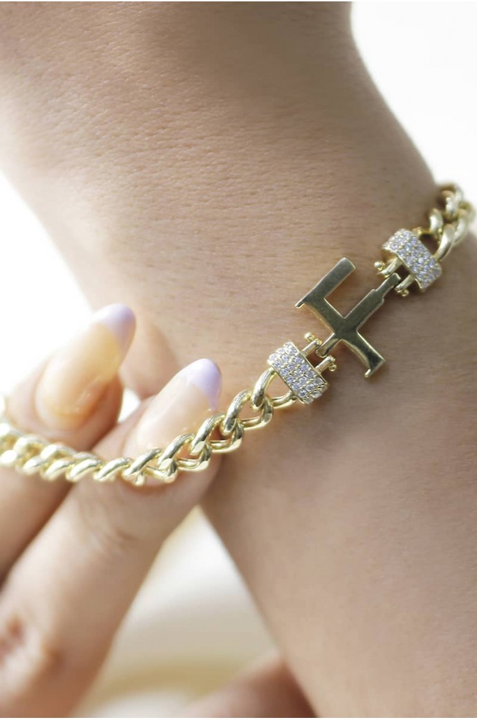 Altın Bileklik F Harfli 14 Ayar 10,28 gr