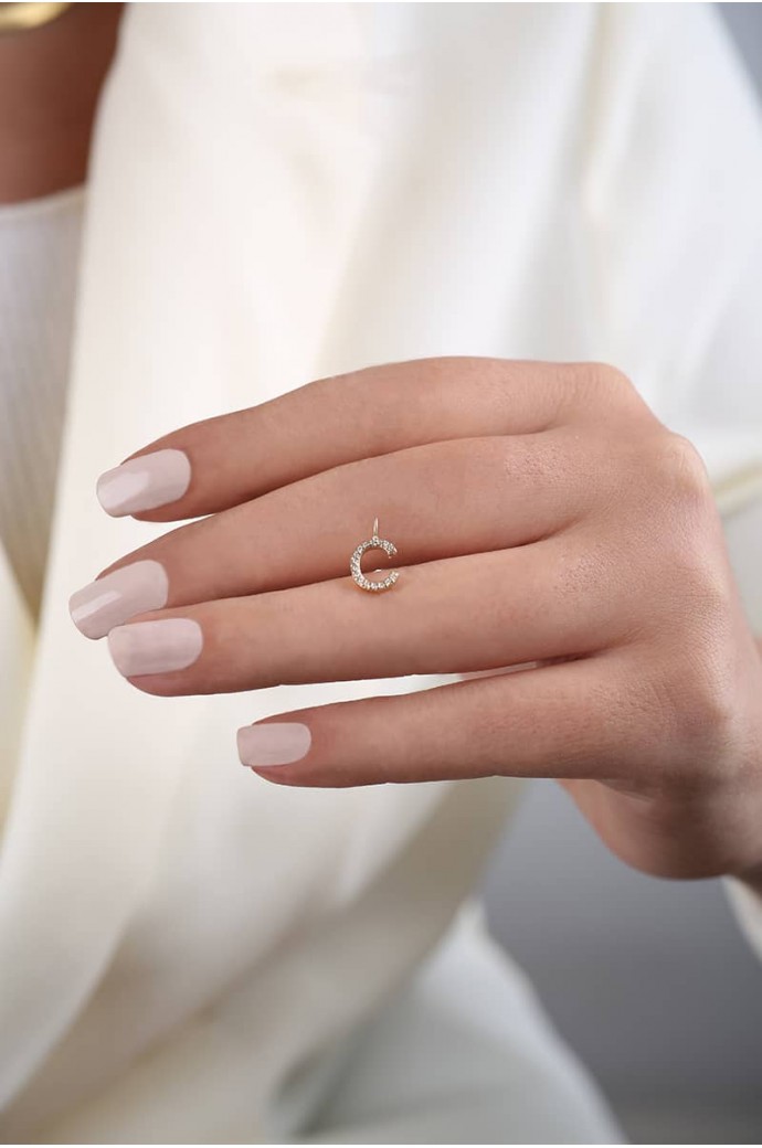 Harfli Altın Kolye Ucu C Harfi 14 Ayar 0,28gr