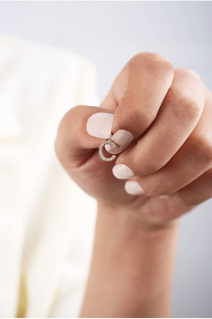 Harfli Altın Kolye Ucu C Harfi 14 Ayar 0,28gr