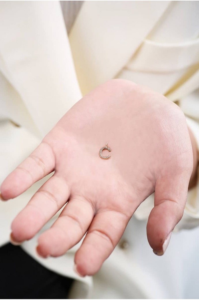 Harfli Altın Kolye Ucu C Harfi 14 Ayar 0,28gr