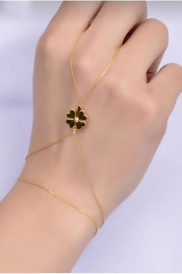 Altın Şahmaran Bileklik Yoncalı 14 Ayar 4,16 gr