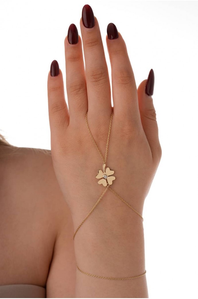 Altın Şahmaran Bileklik Yoncalı 14 Ayar 4,16 gr