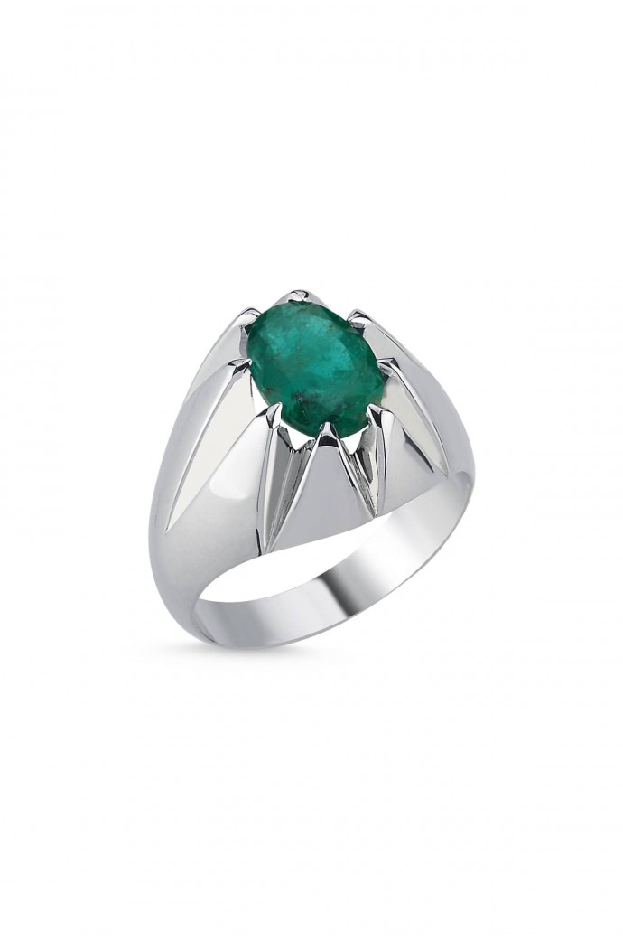 Erkek Yüzüğü Zümrütlü 2,75 Karat Erkek Yüzüğü Zümrütlü 2,75 Karat