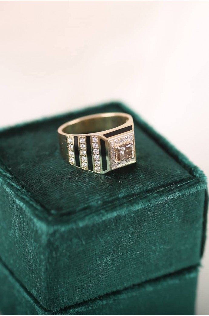 Erkek Yüzüğü Pırlantalı 0,70 Karat