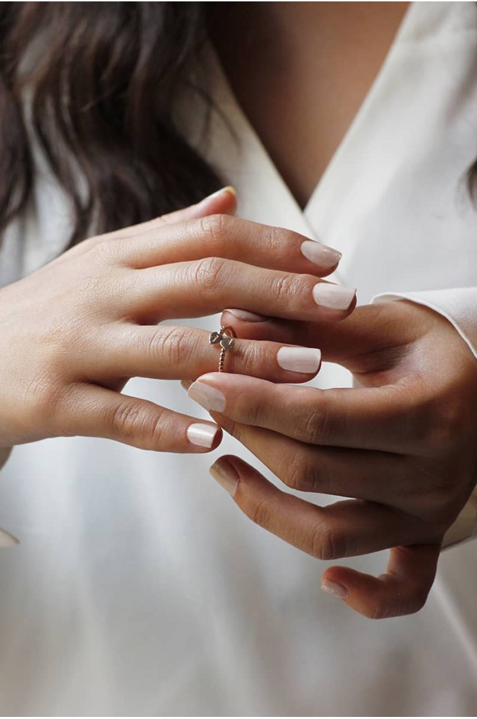 Günlük Minimal Rose Altın Yüzük 8 Ayar 1,12 gr