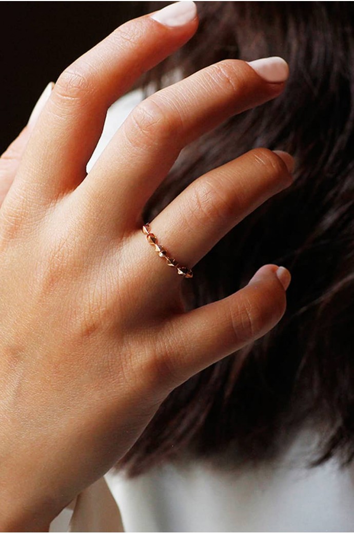 Günlük Minimal Rose Altın Yüzük 8 Ayar 0,84 gr