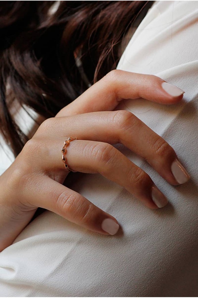 Günlük Minimal Rose Altın Yüzük 8 Ayar 0,84 gr