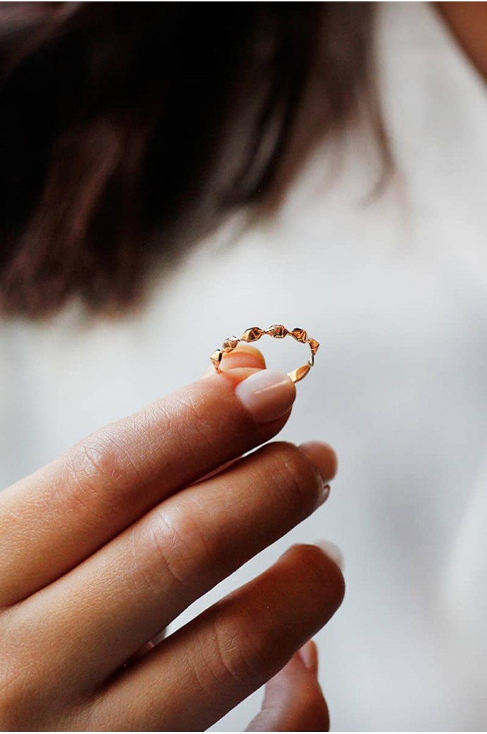 Günlük Minimal Rose Altın Yüzük 8 Ayar 0,84 gr